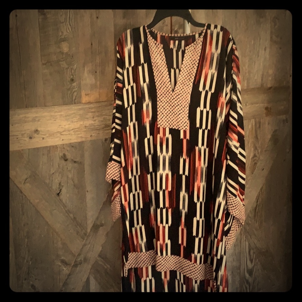 BCBGMaxAzria Black and Red High Low Dress